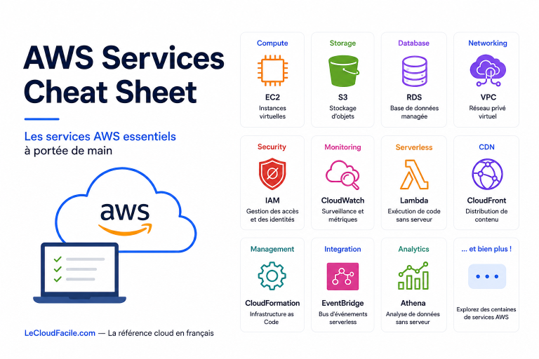 AWS Services Cheat Sheet – Vue d’ensemble complète